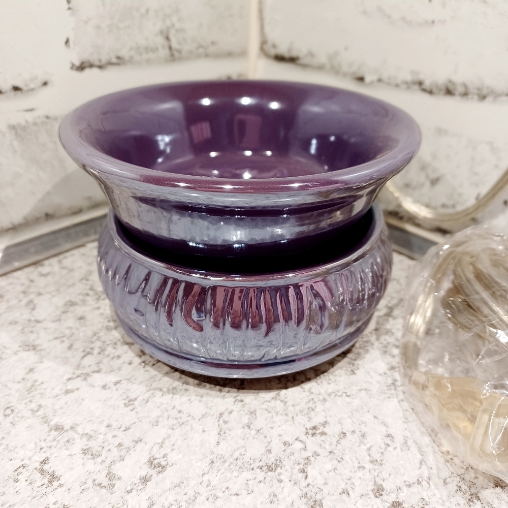 Pink Zebra Simmer Pot Glossy Purple Wax Warmer warms oil
